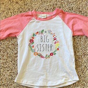 Carter's Pink and White 'Big Sister' Floral Tee